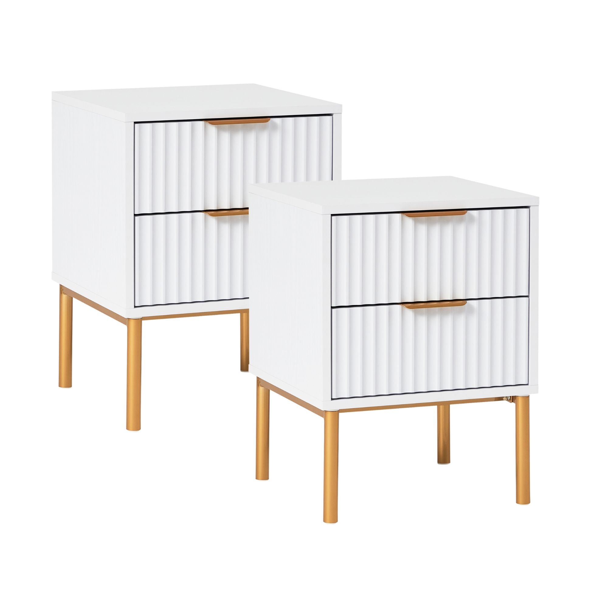 Indy 40cm Bedside Table White (Set of 2)